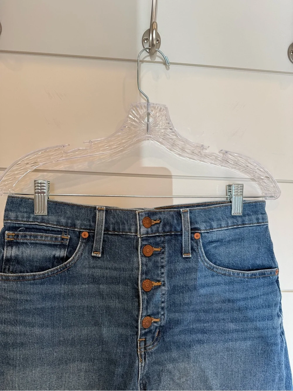 MADEWELL High-Rise Button-Front Jean Shorts